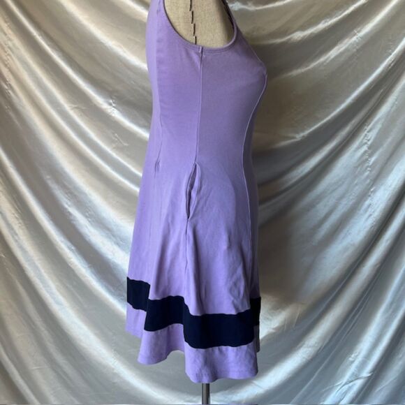 New York & Company Purple Tennis Like Stripped Dress - Picture 4 of 7